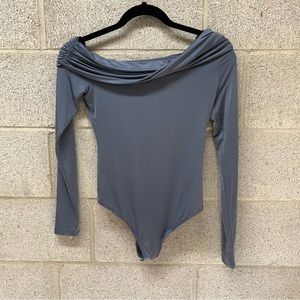 Lovers and Friends Blue Gray Off Shoulder Bodysuit
